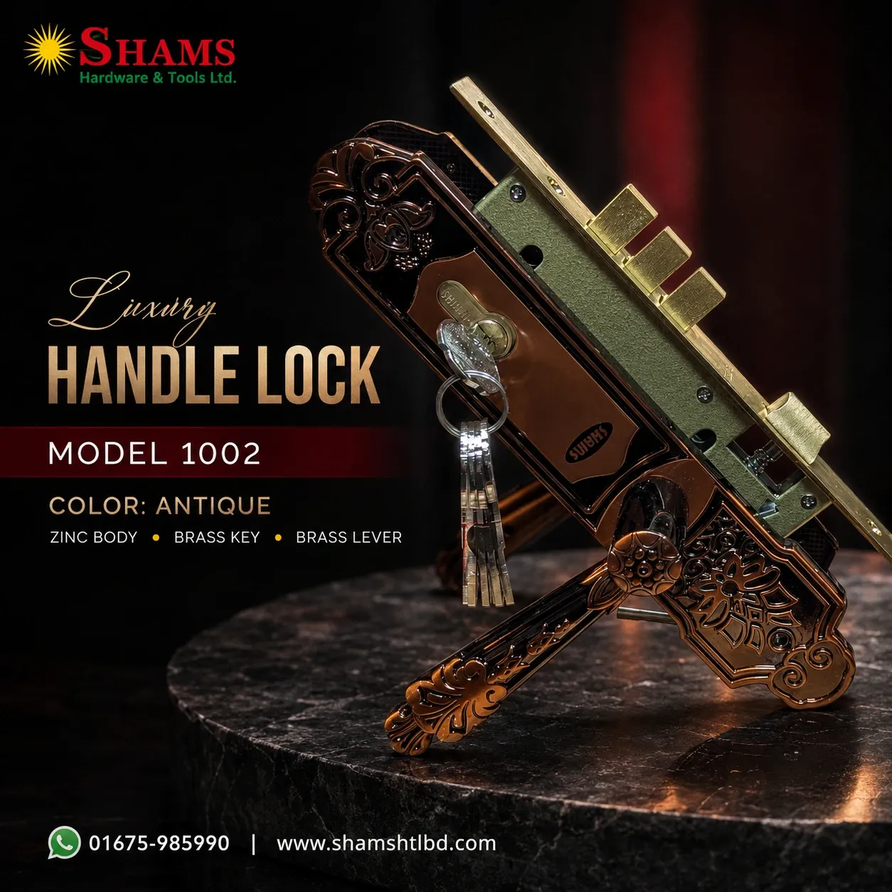 SHAMS Golden Door Handle Lock – Model 1002